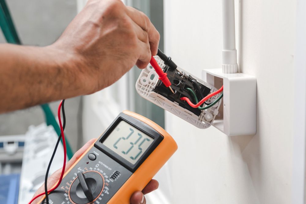 Professional Electrician at work
